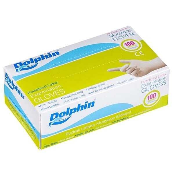 Dolphin%20Lateks%20Pudralı%20Muayene%20Eldiveni%20Large